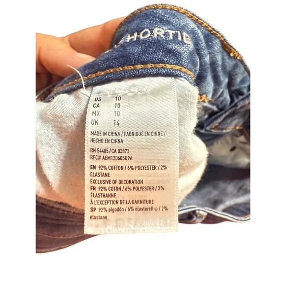 American Eagle AEO Denium Super Hi Rise Shortie Women's Size 10 Shorts - Picture 4 of 5